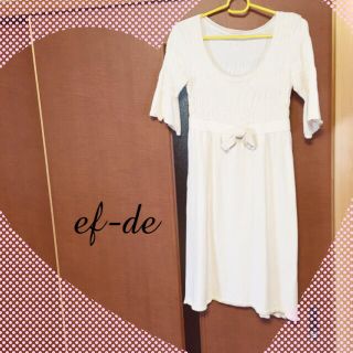 エフデ(ef-de)のef-de♡りぼんニットワンピ(ひざ丈ワンピース)