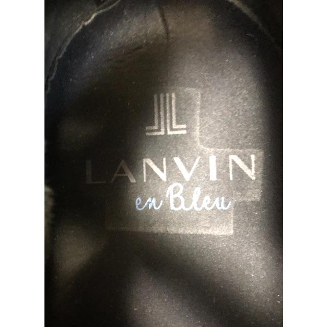 ランバンオンブルー チェック スカンツ 36 ネイビー系 LANVIN en Bleu バックジップ レディース   【231003】