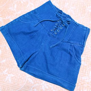 シマムラ(しまむら)の【美品】ハイウェスト デニムショートパンツ(ショートパンツ)