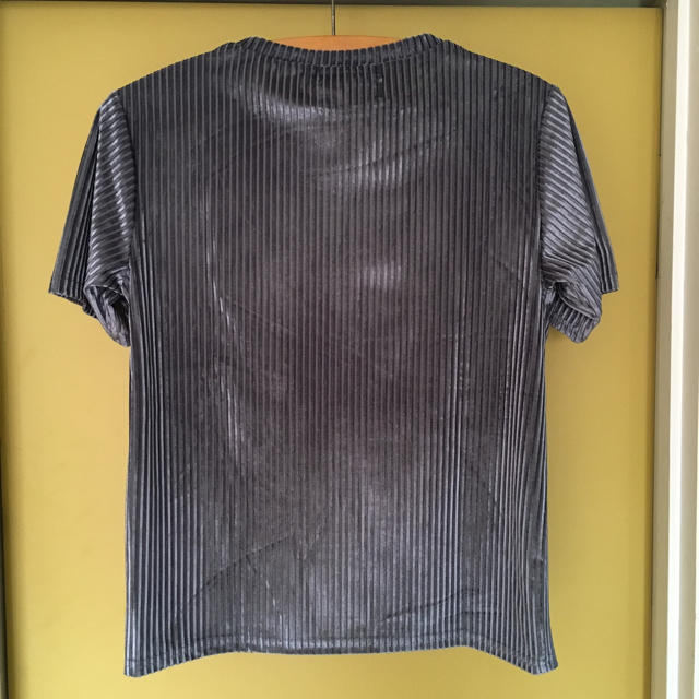 Ungrid(アングリッド)のungrid  カラーベロアTee (グレー)  新品 レディースのトップス(Tシャツ(半袖/袖なし))の商品写真