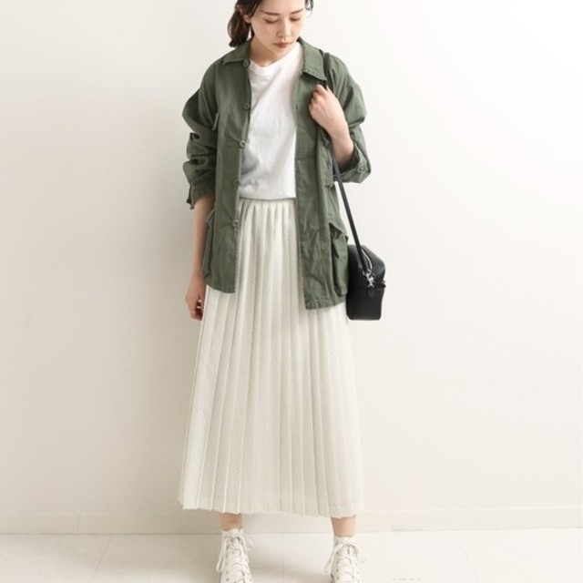IENA(イエナ)のIENA 34 ピンドットプリント プリーツスカート レディースのスカート(ロングスカート)の商品写真