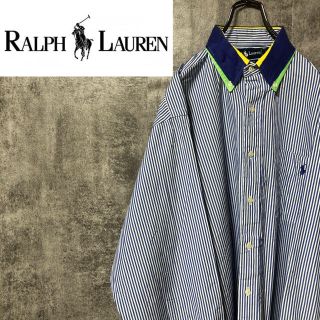 ラルフローレン(Ralph Lauren)の【松竹梅☆様専用☆】ラルフローレン☆マルチ襟切替ストライプシャツ 90s(シャツ)