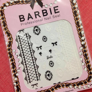 バービー(Barbie)のBarbie コルセットネイルシール 白(ネイル用品)