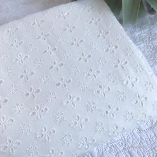 コットンレース生地②  綿100%レース  刺繍  花柄(生地/糸)