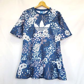 アディダス(adidas)の★adidas 総柄 花柄 トレフォイル ミニワンピース(ミニワンピース)