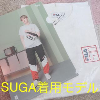 ボウダンショウネンダン(防弾少年団(BTS))のBTS 防弾少年団　FILA コラボ　Tシャツ　SUGA ユンギ　ホワイト(アイドルグッズ)