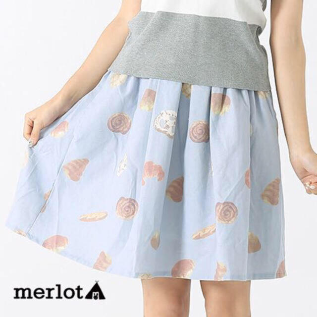 merlot(メルロー)のメルロー ぱんのなかま柄スカート  レディースのスカート(ひざ丈スカート)の商品写真