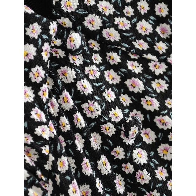 ZARA(ザラ)の1742＊S/S レトロ black 花柄 ワンピース レディースのワンピース(ひざ丈ワンピース)の商品写真