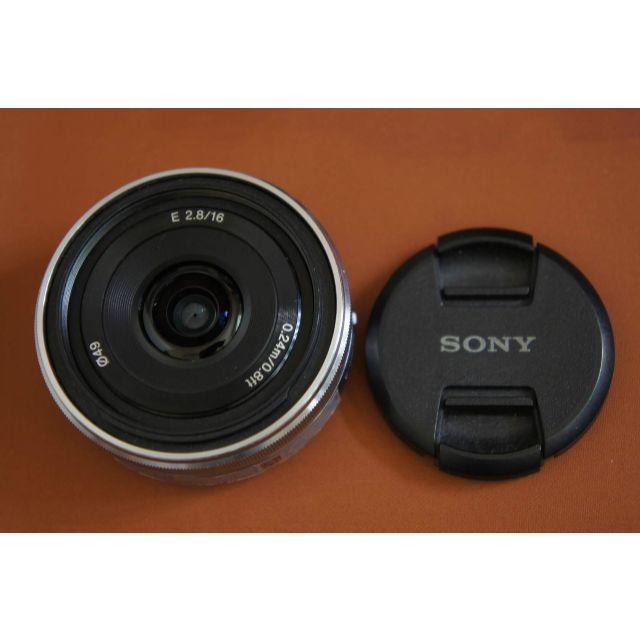 SONY NEXα用 パンケーキ 16mm F2.8 SEL16F28 #498 - レンズ(単焦点)