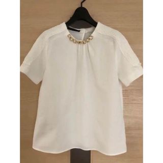 ザラ(ZARA)の【美品】ZARA BASIC ブラウス トップス(シャツ/ブラウス(半袖/袖なし))