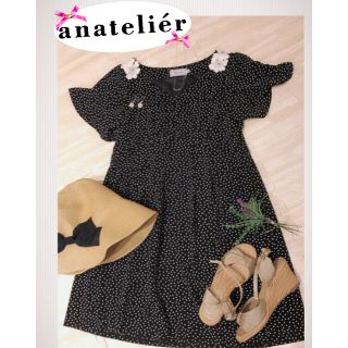 アナトリエ(anatelier)のanatelier アナトリエ　ワンピース　黒　大人可愛い　(ひざ丈ワンピース)