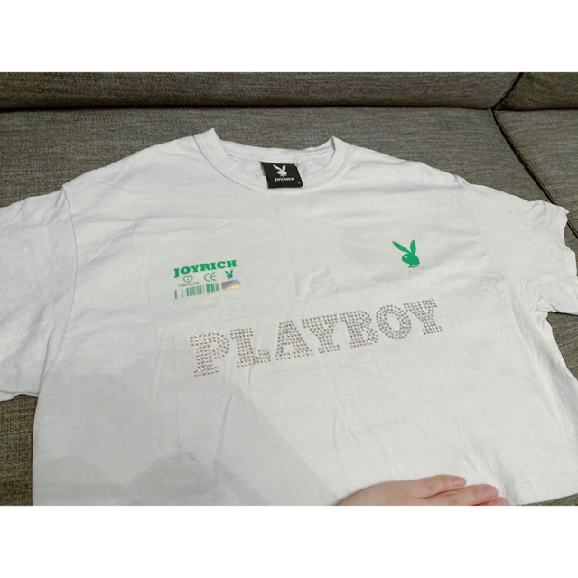JOYRICH(ジョイリッチ)のjoyrich × playboy コラボ　Tシャツ　ホワイト レディースのトップス(Tシャツ(半袖/袖なし))の商品写真