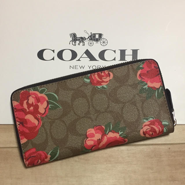 COACH(コーチ)の新品 [COACH コーチ] 長財布 赤い花 花柄 レディースのファッション小物(財布)の商品写真