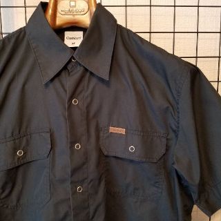 カーハート(carhartt)のCarhartt 革/レザーラベル刺繍入り スナップボダン半袖シャツ shirt(シャツ)