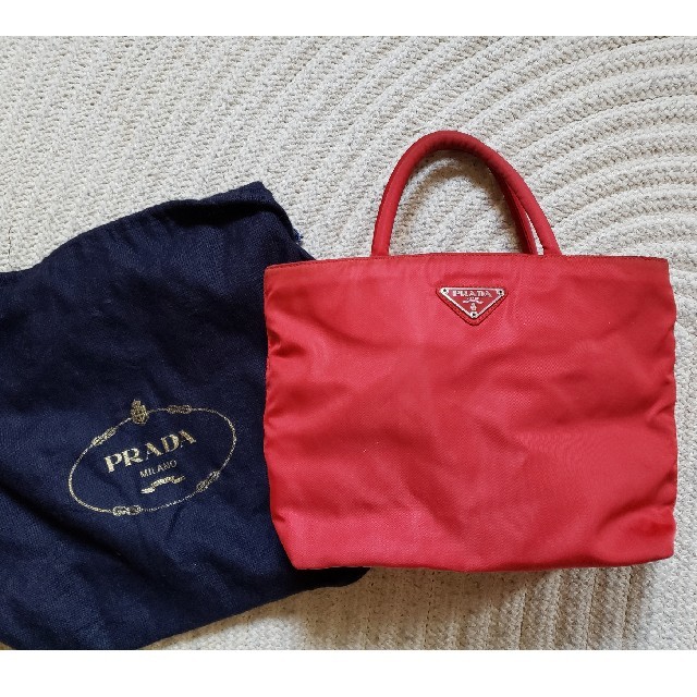 PRADA - PRADA ナイロンハンドバッグ 赤の通販 by なつめぐちゃんSHOP