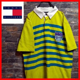 トミーヒルフィガー(TOMMY HILFIGER)の★希少蛍光イエロー『TOMMY』『トミー』ラガーシャツ 長袖 ポロシャツ(ポロシャツ)