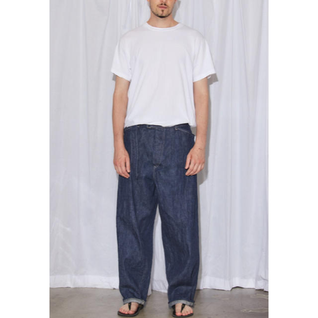19ss】comoli ベルテッドデニムパンツ ネイビー サイズ 2
