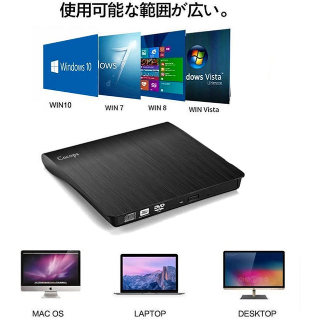 DVDドライブ 外付き スマホ/家電/カメラのPC/タブレット(PC周辺機器)の商品写真