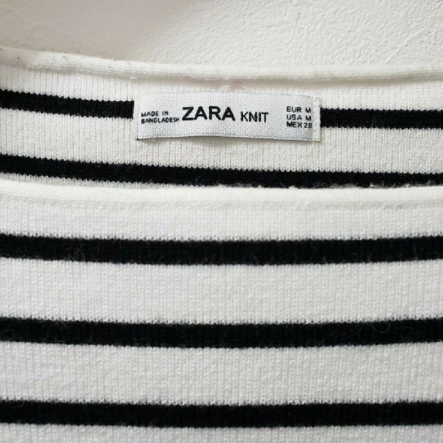 ZARA(ザラ)のZARA ボーダーカットソー Tシャツ トップス レディースのトップス(カットソー(半袖/袖なし))の商品写真