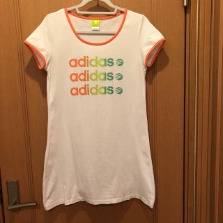 アディダス(adidas)のアディダスLサイズ☆レディースロング丈Tシャツ(Tシャツ(半袖/袖なし))