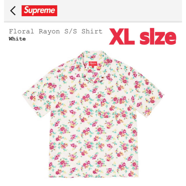 Supreme(シュプリーム)のSupreme Floral Rayon S/S Shirt WHITE XL メンズのトップス(シャツ)の商品写真