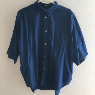 ズッカ(ZUCCa)のZUCCA  ドルマン シャツブラウス M ブルー(シャツ/ブラウス(半袖/袖なし))