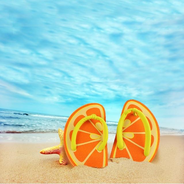 サンダル ビーチサンダル フルーツ オレンジ 水着 スリッパ リゾート レディースの靴/シューズ(サンダル)の商品写真