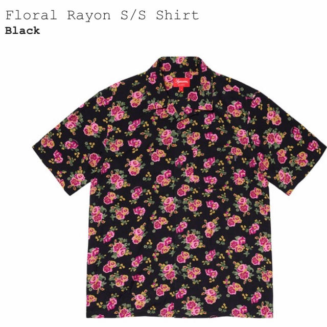 Mサイズ 黒 Supreme 20ss Floral Rayon Shirt