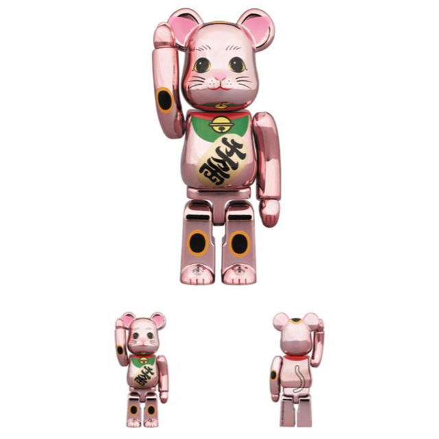 MEDICOM TOY(メディコムトイ)のBE@RBRICK 招き猫 桃金メッキ 100％ エンタメ/ホビーのコレクション(その他)の商品写真