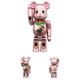 メディコムトイ(MEDICOM TOY)のBE@RBRICK 招き猫 桃金メッキ 100％(その他)