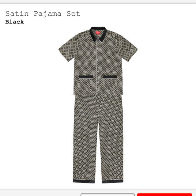 上のみ　Supreme Satin Pajama Lサイズ　ブラック