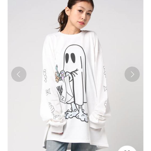 MILKBOY(ミルクボーイ)の GHOST  L.S TEE おばけ 長袖  カットソー ロンT     レディースのトップス(Tシャツ(長袖/七分))の商品写真