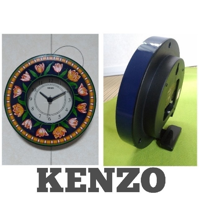 最高級のスーパー KENZO ケンゾー 時計 置時計 掛け時計 花柄 動作 ...