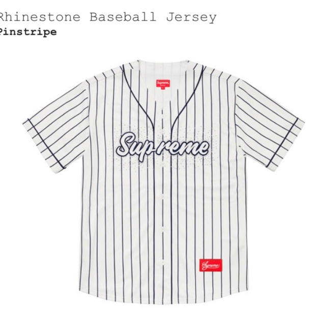 supreme Rhinestone Baseball Jersey Mサイズ