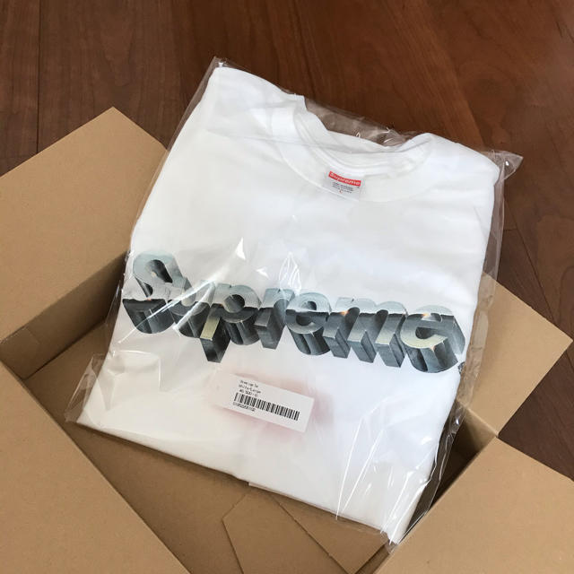 新品　Supreme Chrome Logo Tee L size White