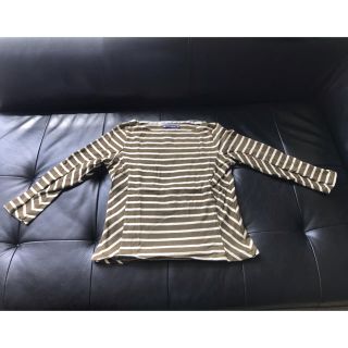 プチバトー(PETIT BATEAU)のプチバトー　ボーダーTシャツ　七分袖　カーキ(Tシャツ(長袖/七分))