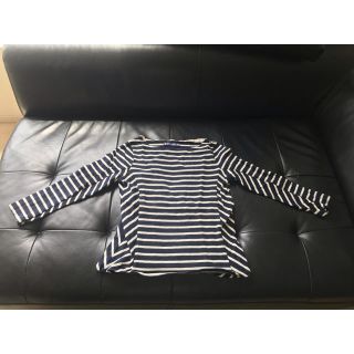 プチバトー(PETIT BATEAU)のプチバトー　ボーダーT 七分袖　ネイビー(カットソー(長袖/七分))