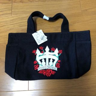 ロデオクラウンズ(RODEO CROWNS)のロデオクラウンズ  ミニバッグ ローズ柄 ブラック(トートバッグ)