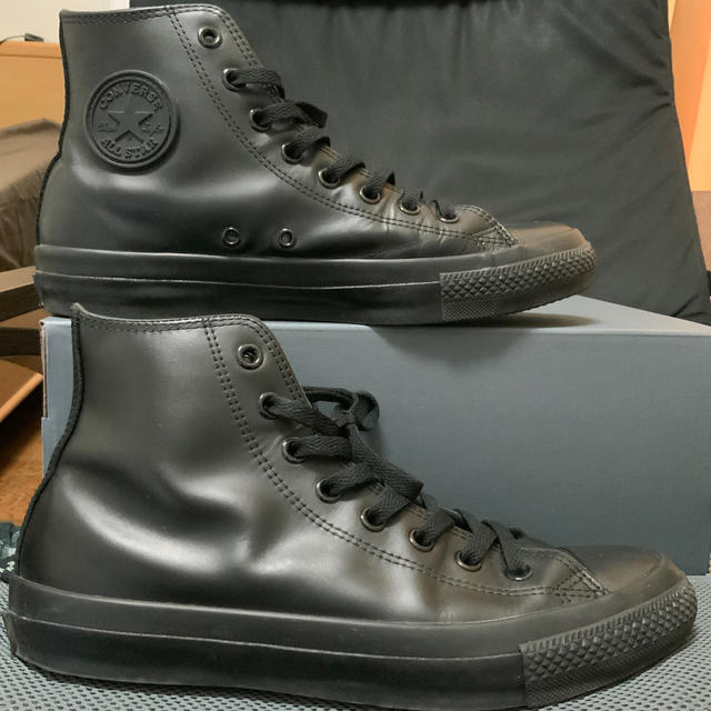 CONVERSE(コンバース)のコンバースオールスター　ハイカット　ブラックレザー　27cm メンズの靴/シューズ(スニーカー)の商品写真
