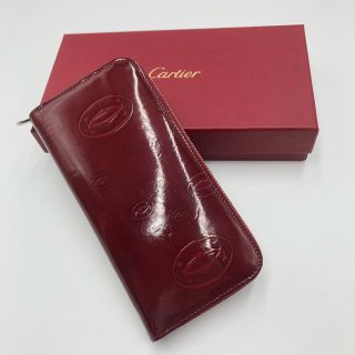 カルティエ(Cartier)のカルティエ　ハッピーバースディ　ラウンドファスナー長財布ボルドーL3001283(財布)