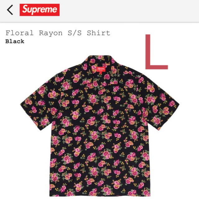 Floral Rayon S/S Shirt Black Lサイズ
