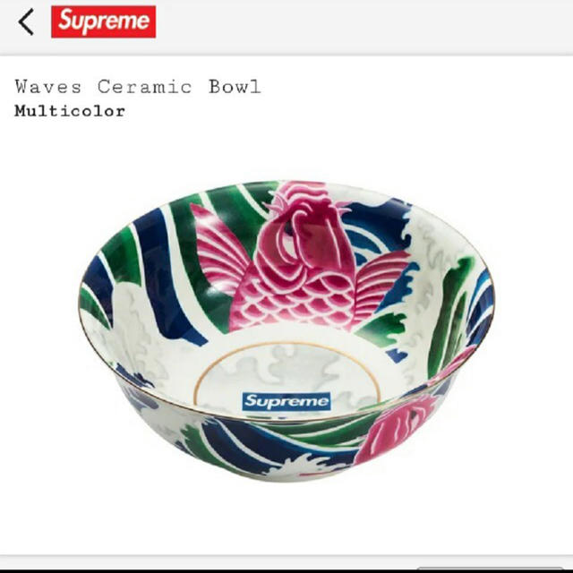 Supreme(シュプリーム)のsupreme Waves Ceramic Bowl インテリア/住まい/日用品のキッチン/食器(食器)の商品写真