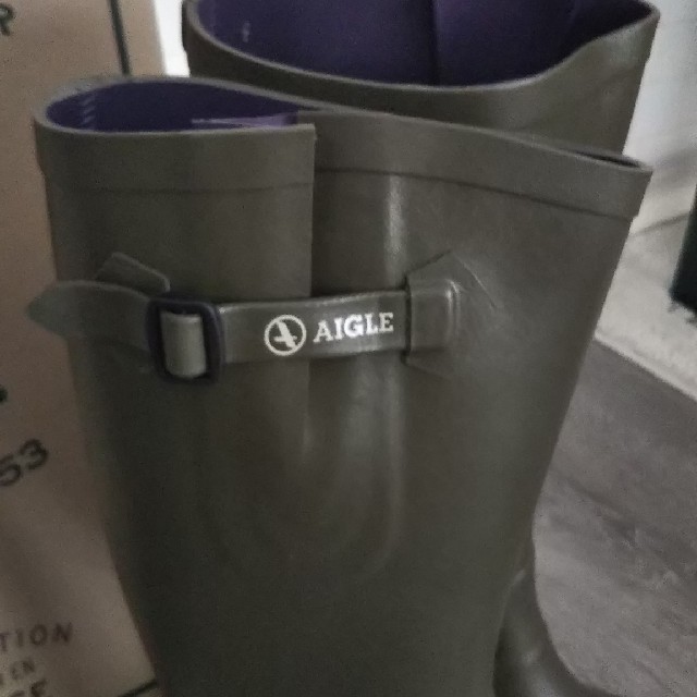 AIGLE(エーグル)のAIGLE レインブーツ カーキ 未着用です レディースの靴/シューズ(レインブーツ/長靴)の商品写真