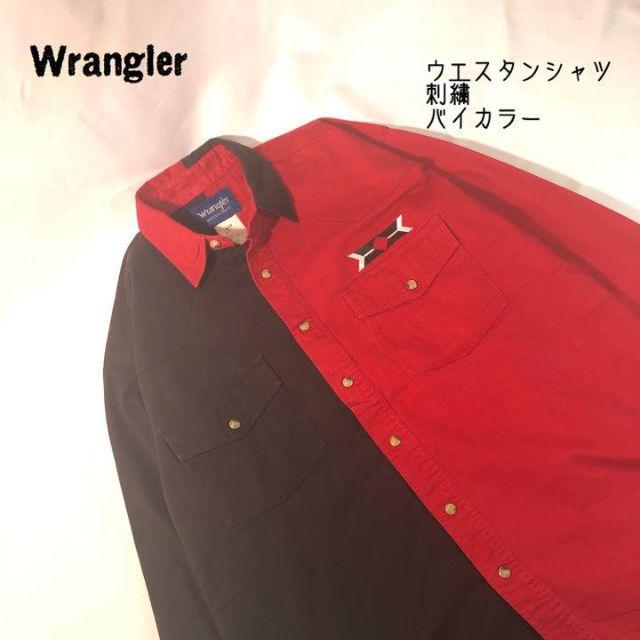 Wrangler(ラングラー)のラングラー Wrangler 刺繍 ウエスタンシャツ バイカラー ビッグサイズ メンズのトップス(シャツ)の商品写真