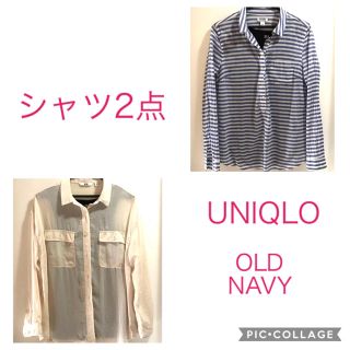 ユニクロ(UNIQLO)のUNIQLO & OLD NAVY 透け素材ブラウス 2点セット(シャツ/ブラウス(長袖/七分))