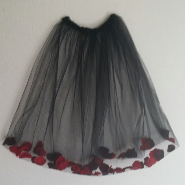 花びら入り🌷 チュール スカートパニエ レディースのスカート(ひざ丈スカート)の商品写真