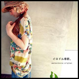 アンティカ(antiqua)のantiqua ＊ 花柄×ボーダー半袖カットソー(カットソー(半袖/袖なし))