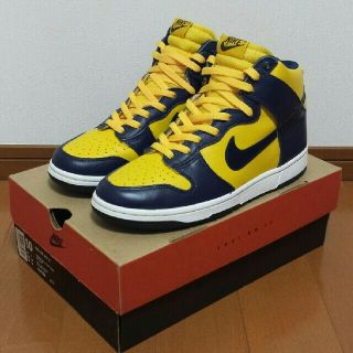 ナイキ(NIKE)の1999 NIKE DUNK HIGH LE (紺×黄)US10(スニーカー)