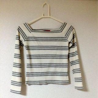 新品♡オフショルボーダートップス(カットソー(長袖/七分))