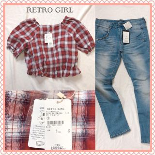 レトロガール(RETRO GIRL)の新品⭐︎チェックシャツ⭐︎レトロガール⭐︎可愛い(シャツ/ブラウス(半袖/袖なし))